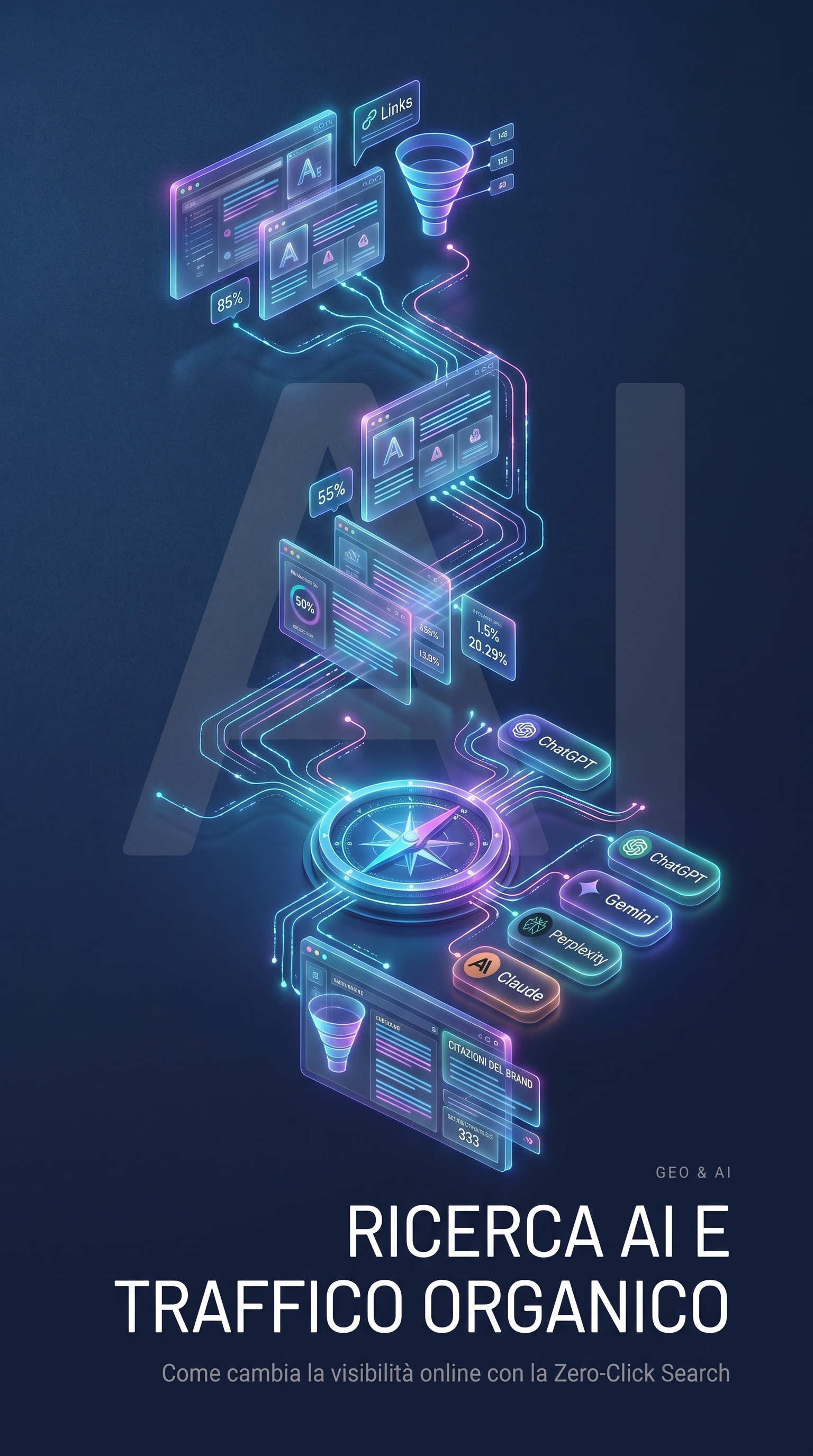Illustrazione — la ricerca AI e il traffico organico