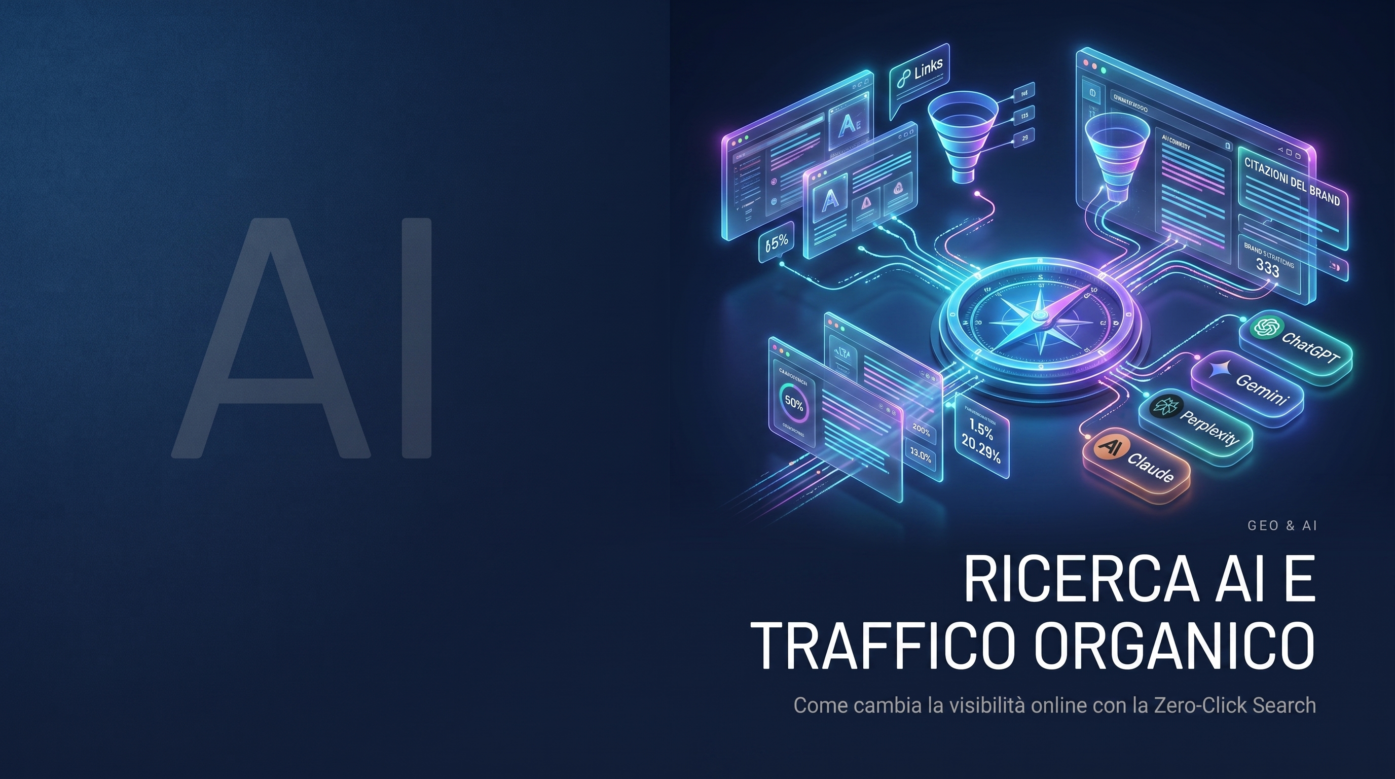 Illustrazione — la ricerca AI e il traffico organico